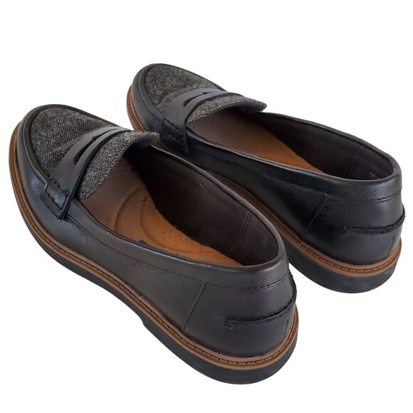 CLARK'S Wool & Leather Slip On Loafer Shoes Women's 6.5M Flat Low Heel Non Slip - Picture 7 of 14